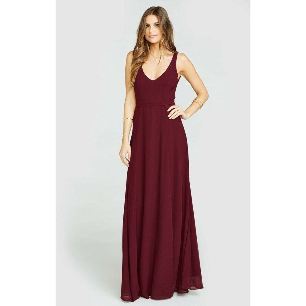 Show Me Your Mumu Jenn Maxi Dress NWT | Merlot Chiffon | Size Small